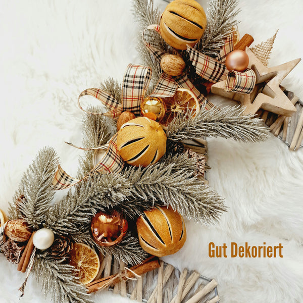 Winterdeko Türdeko Stern Weihnachtsstern Orangen