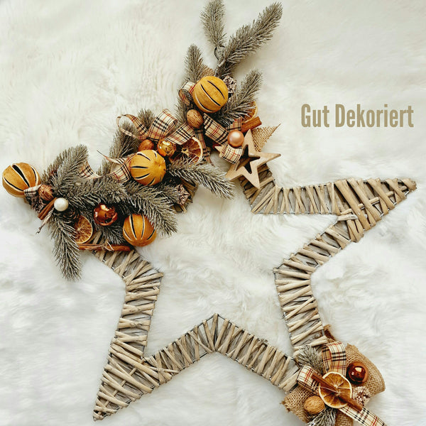 Winterdeko Türdeko Stern Weihnachtsstern Orangen