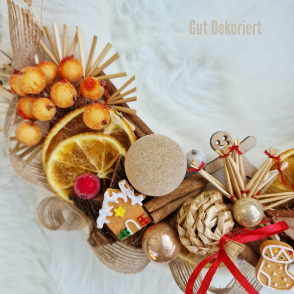 Türkranz Winterkranz Winterdeko Wolle weiß