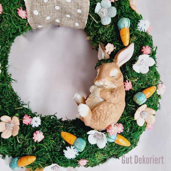 Türkranz Türdeko Osterdeko Osterhase Karotten Moos