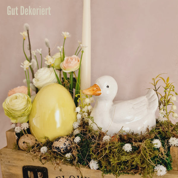 Tischdeko Gesteck Osterdeko Oster Ente Osterei gelb