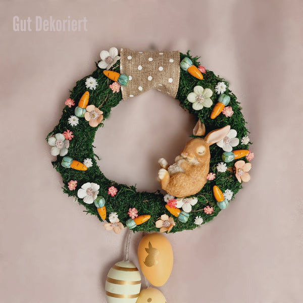 Türkranz Türdeko Osterdeko Osterhase Karotten Moos