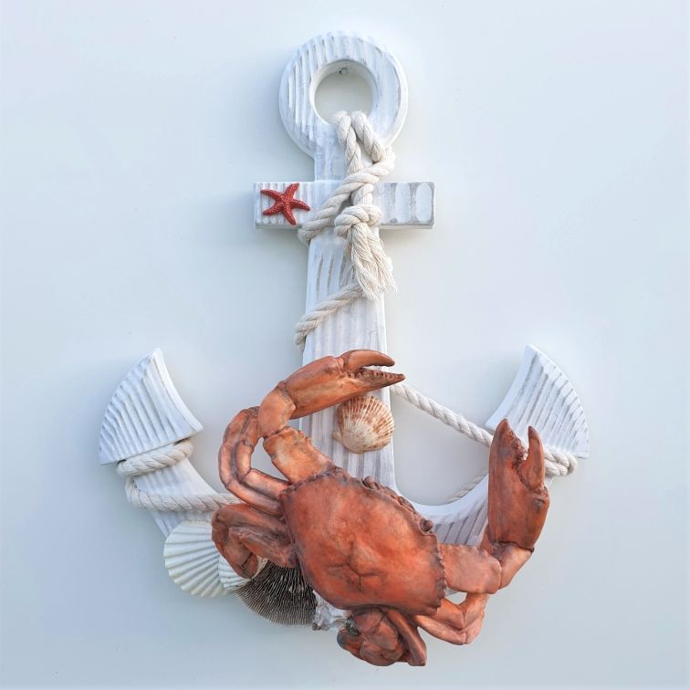 Türdeko Türkranz Sommerkranz Anker maritime orange