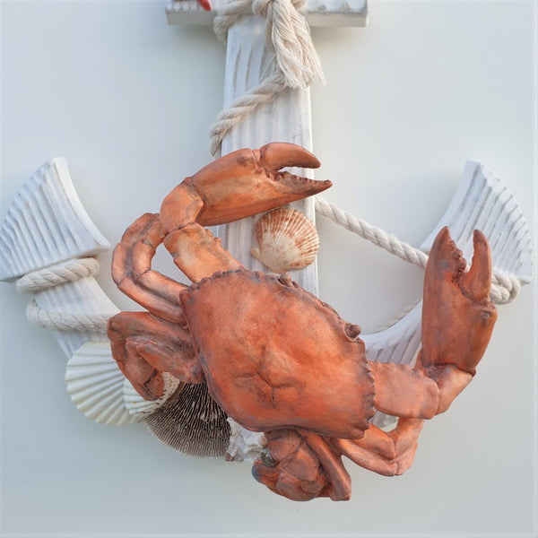 Türdeko Türkranz Sommerkranz Anker maritime orange