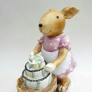 Tischdeko Hase mit Kuchen