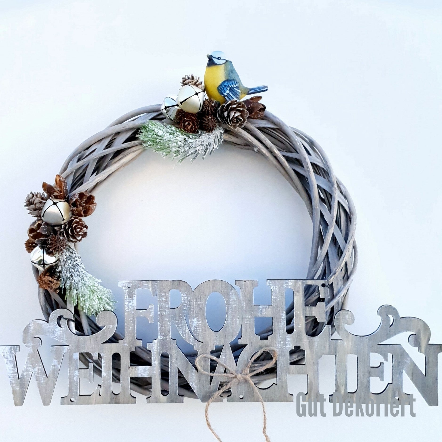 Türkranz Türdeko Weihnachtskranz Winterdeko Meisen