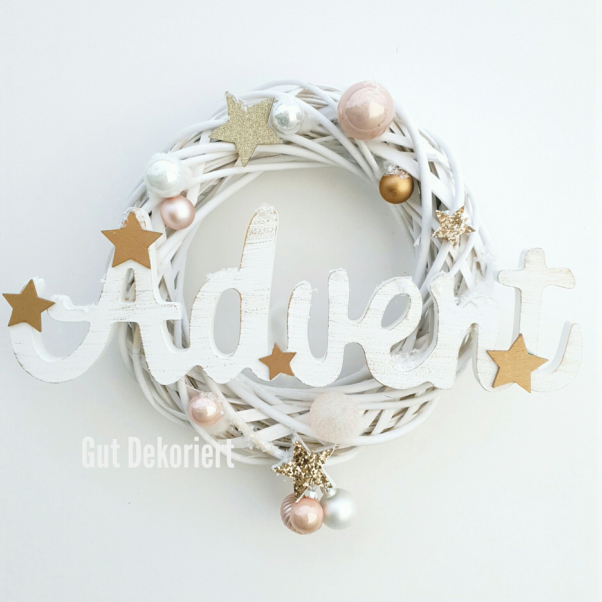 Türkranz Türdeko Winterkranz Winterdeko Advent weiß
