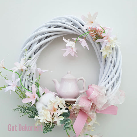 Türkranz Türdeko Sommerkranz Shabby Chic rosa hell