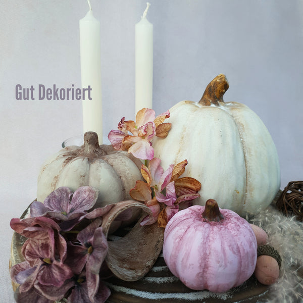 Gesteck Tischdeko Herbstdeko Kürbis rosa