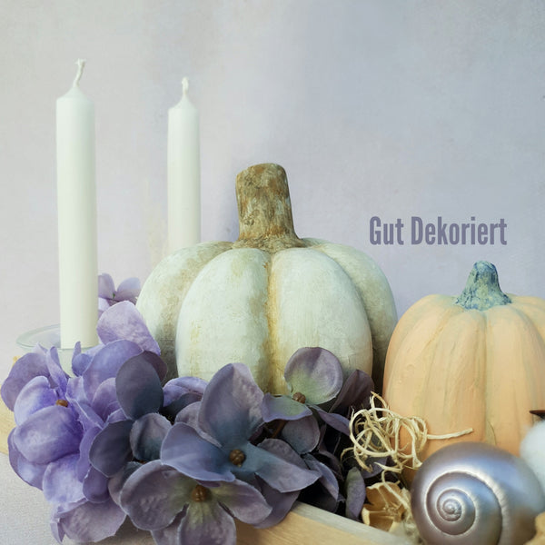 Gesteck Herbstdeko Tischdeko Herbstdekoration Kürbis grün lila