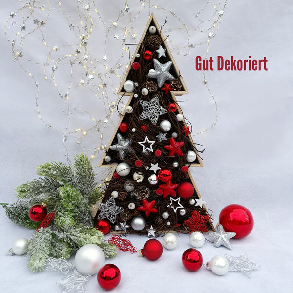 Tischdeko Weihnachtsbaum Winterdeko rot