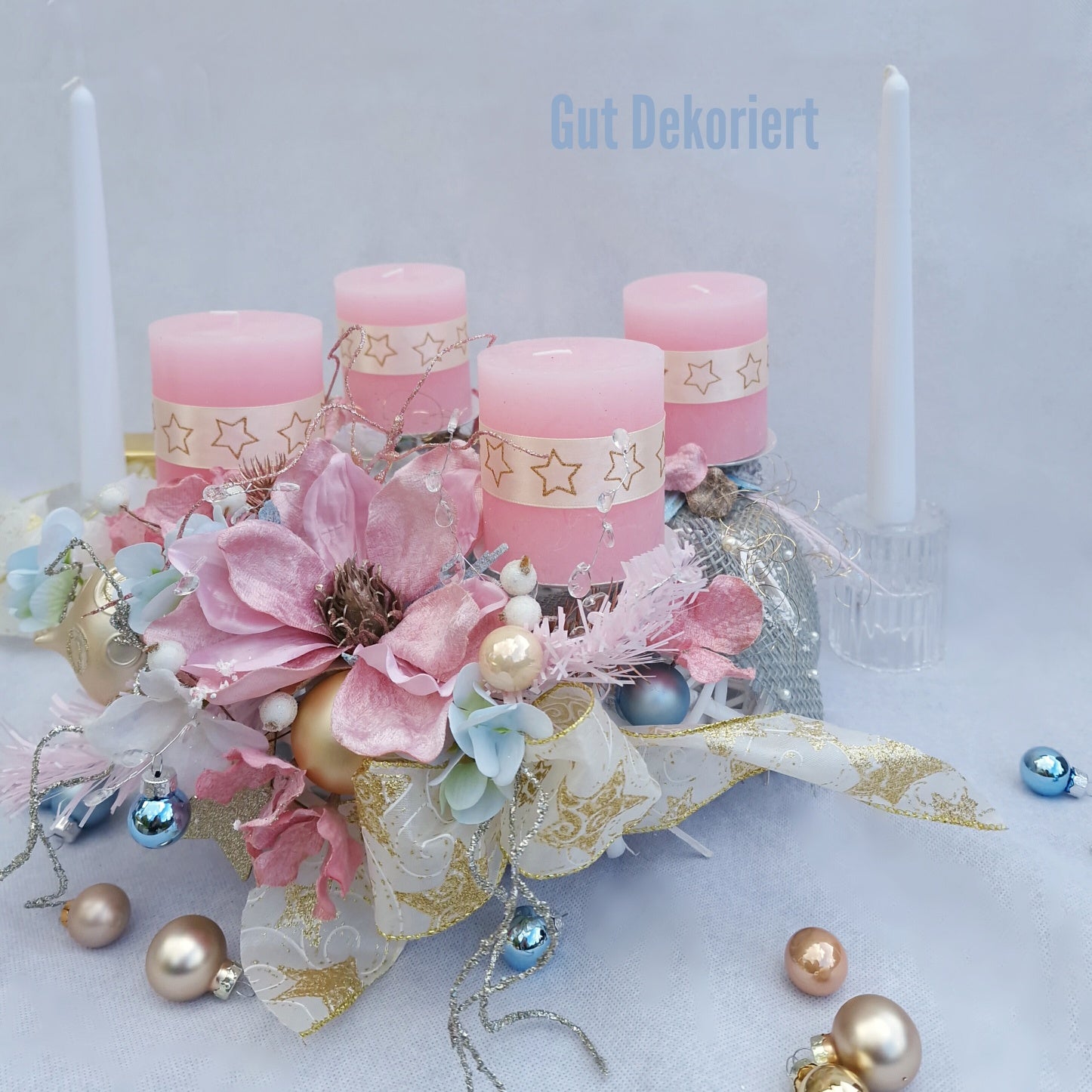 Weihnachtskranz Adventskranz Weihnachtsdeko Christmasdeko Rosa