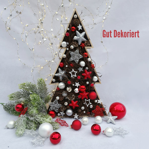 Tischdeko Weihnachtsbaum Winterdeko rot