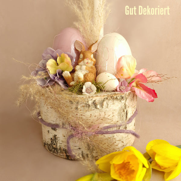 Tischdeko Osterdeko Ostergesteck Frühlingsdeko Hase Ei lila