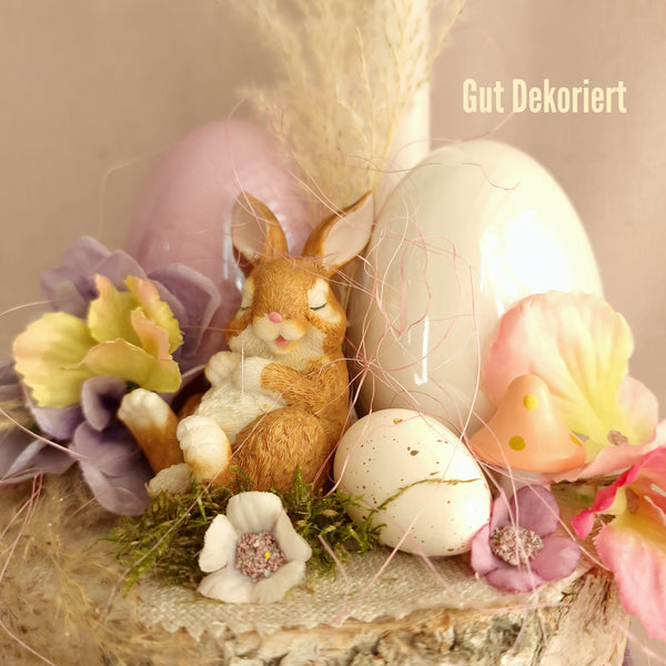 Tischdeko Osterdeko Ostergesteck Frühlingsdeko Hase Ei lila